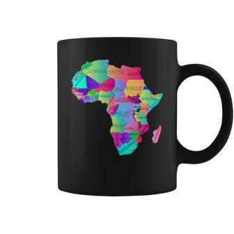 Africa Map With Boundaries And Countries Names Coffee Mug - Seseable