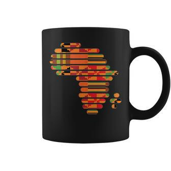 Africa Map Kente Pattern Ghana African Black Pride Coffee Mug - Monsterry DE
