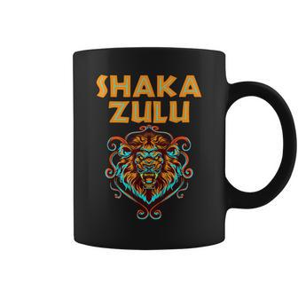 Africa Pride Zulu Warrior Shaka Lion African Tribe King Zulu Coffee Mug - Monsterry