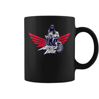 Africa Touring Twin Motorcycle Stripes Logo Coffee Mug - Monsterry CA