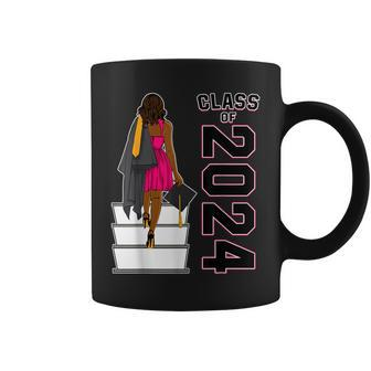 African American Afro Black Girl Graduation Class Of 2024 Coffee Mug - Thegiftio UK