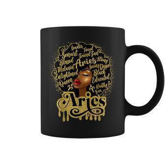 African American Birthday Afro Natural Hair Aries Girl Coffee Mug - Monsterry UK