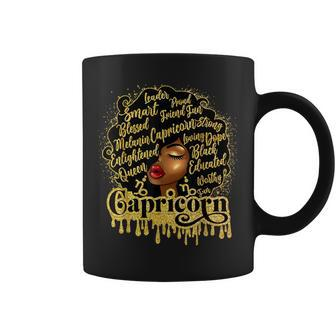African American Birthday Afro Natural Hair Capricorn Girl Coffee Mug | Mazezy DE