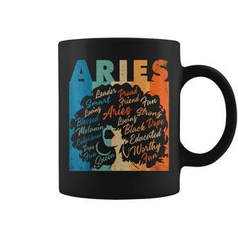 African American Zodiac Birthday Aries Girl Coffee Mug - Seseable