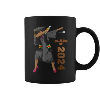 African Black Girl Graduation Class Of 2024 Graduate Women Coffee Mug - Seseable