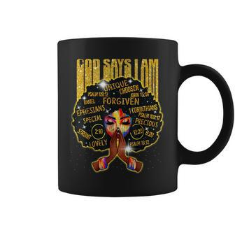 African God Say I Am For Women Gold Black Girl Magic Coffee Mug - Thegiftio UK