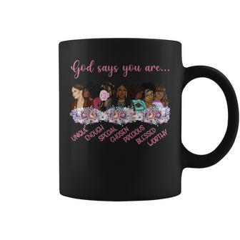 Afro American God Says You Are Positive Affirmations Coffee Mug - Monsterry UK