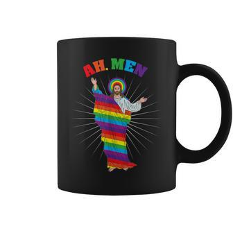 Ah Lgbt Gay Pride Jesus Rainbow God Coffee Mug - Thegiftio UK