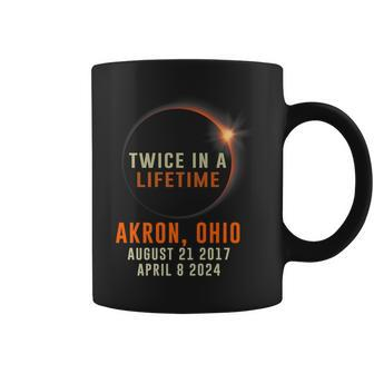 Akron Ohio Total Solar Eclipse 2024 Twice In A Lifetime Coffee Mug | Mazezy