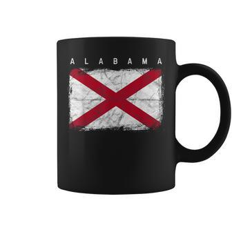 Alabama Vintage Distressed Home State Flag Coffee Mug - Monsterry