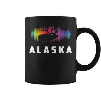 Alaska Reindeer Polar Lights And Moose Coffee Mug | Mazezy