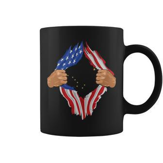 Alaska Roots Inside State Flag American Proud Coffee Mug | Mazezy CA