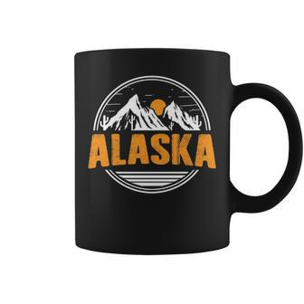 Alaska Vintage Mountains Sunrise Alaskan Pride Coffee Mug | Mazezy