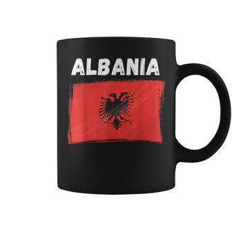 Albania Flag Holiday Vintage Grunge Albanian Flag Coffee Mug - Monsterry AU