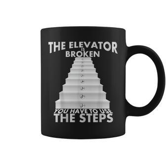 Alcoholics Anonymous Sobriety Aa Na Sober Elevator Is Broken Coffee Mug - Thegiftio UK