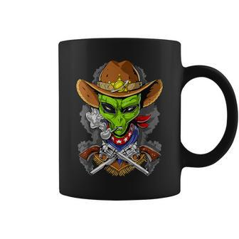 Alien Cowboy Space Aliens Coffee Mug - Monsterry
