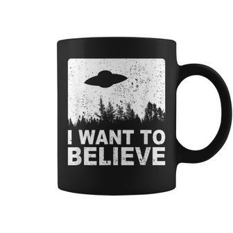 Alien Ufo Hunter Fun Alien Spaceship I Want To Believe Coffee Mug - Monsterry