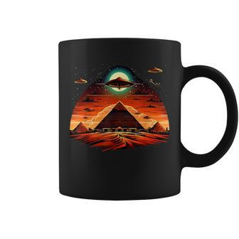Aliens Space Ufo Ancient Egyptian Pyramids Science Fiction Coffee Mug - Monsterry AU