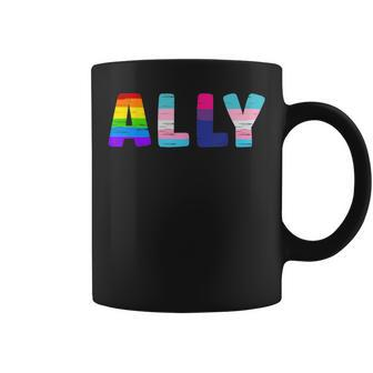 Ally Gay Pride Rainbow Transgender Flag Lgbtq Support Coffee Mug - Monsterry CA