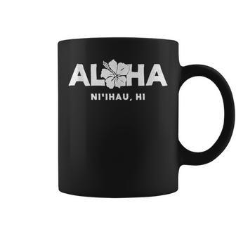 Aloha Ni'ihau Hawaii Souvenir Vintage Hibiscus Flower Coffee Mug - Monsterry AU