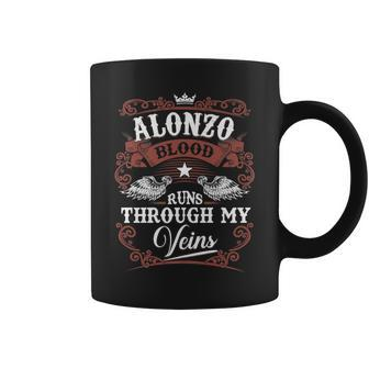 Alonzo Blood Runs Through My Veins Family Name Vintage Coffee Mug - Seseable