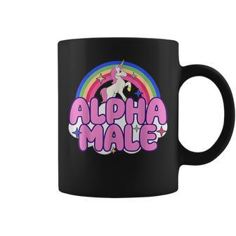 Alpha Male Unicorn Sarcastic Ironic Weird Y2k Humor Coffee Mug - Seseable