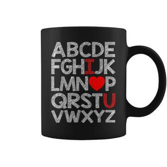 Alphabet Abc I Love You Valentines Day Heart Girls Boys Coffee Mug - Monsterry