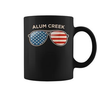 Alum Creek Wv Vintage Us Flag Sunglasses Coffee Mug - Monsterry DE