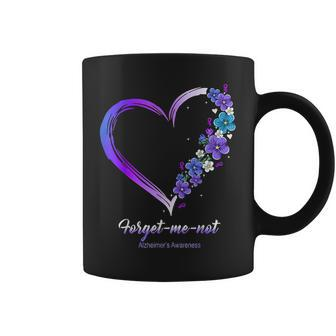 Alzheimer‘S Awareness Forget Me Not Heart Purple Ribbon Coffee Mug - Thegiftio UK