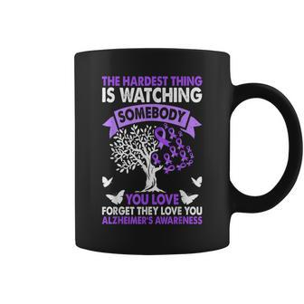 Alzheimer's Awareness Love Support Purple Ribbon Month Coffee Mug - Monsterry DE