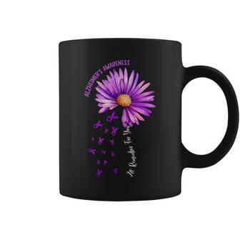 Alzheimer's Awareness Sunflower Purple Ribbon Support Womens Coffee Mug - Monsterry UK