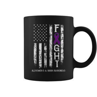 Alzheimer's And Brain Warrior Us Flag Coffee Mug - Monsterry AU