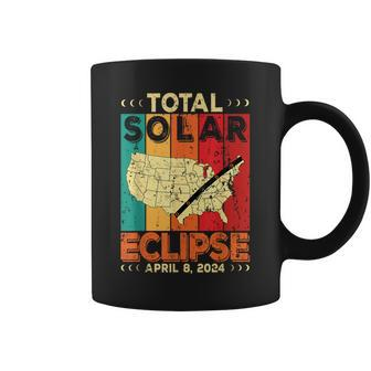 America 2024 Total Solar Eclipse Solar Eclipse Retro Vintage Coffee Mug | Mazezy