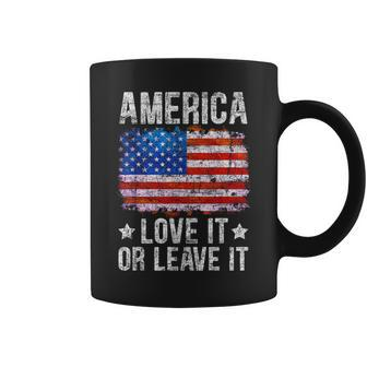 America Love It Or Leave It Patriotic Phrase Coffee Mug - Monsterry DE