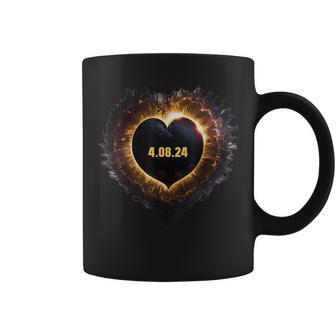 America Totality 4824 Heart Shape Total Solar Eclipse 2024 Coffee Mug | Mazezy