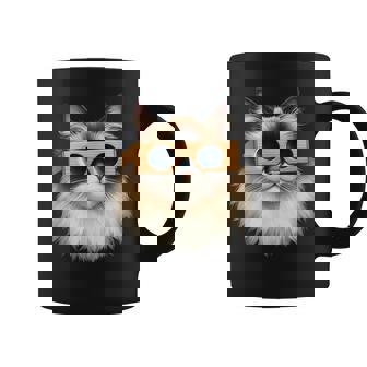 America Totality Solar Eclipse 2024 Cute Ragdoll Cat Coffee Mug - Seseable