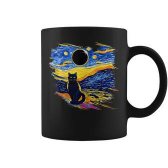 America Totality Solar Eclipse 2024 Starry Night Van Gogh Coffee Mug - Thegiftio UK