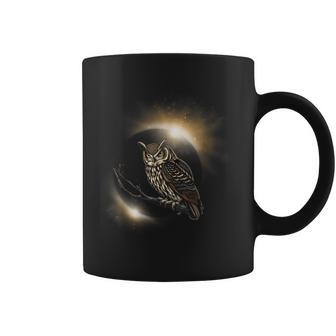 America Totality Total Solar Eclipse 2024 Moon Owl Coffee Mug - Seseable