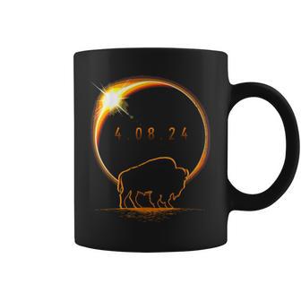 American Bison Buffalo Solar 2024 Eclipse Coffee Mug - Seseable