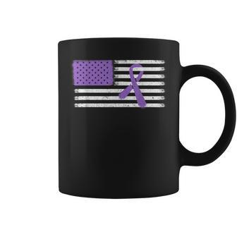 American Flag Alzheimer's & Epilepsy Ribbon Awareness Coffee Mug - Monsterry AU