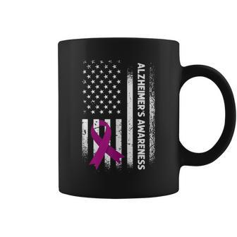 American Flag Alzheimer's Disease Dementia Coffee Mug - Monsterry