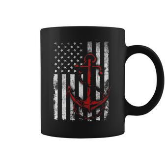 American Flag Anchor Patriotic Military July Navy Usa Coffee Mug - Monsterry DE