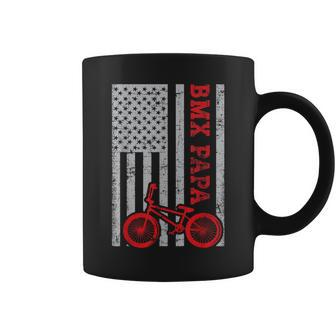 American Flag Bmx Biking Papa Cycling Bmx Dad Bike Rider Coffee Mug - Monsterry