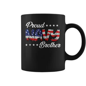American Flag Bold Proud Navy Brother Coffee Mug - Monsterry DE