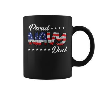 American Flag Bold Proud Navy Dad Coffee Mug - Monsterry UK