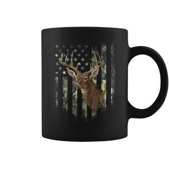 American Flag Camo Deer Hunting Antlers Coffee Mug - Monsterry CA