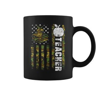 American Flag Camouflage Teacher Patriotic 4Th Of July Coffee Mug - Monsterry