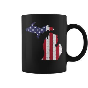 American Flag Fourth Of July 4Th Michigan Usa Coffee Mug - Monsterry