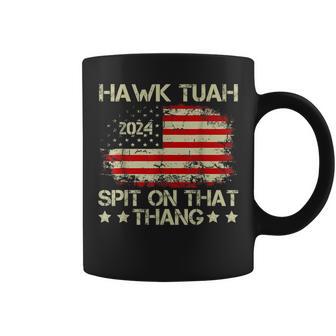 American Flag Hawk Tuah 24 Spit On That Thang Coffee Mug - Monsterry