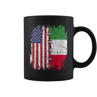 American Flag With Italian Flag Italy Coffee Mug | Mazezy